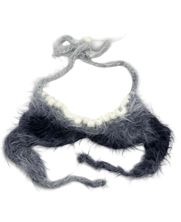 FLUFFY BRA CHARCOAL